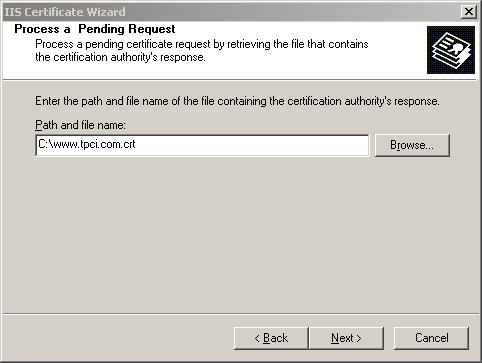 the Certificate format):